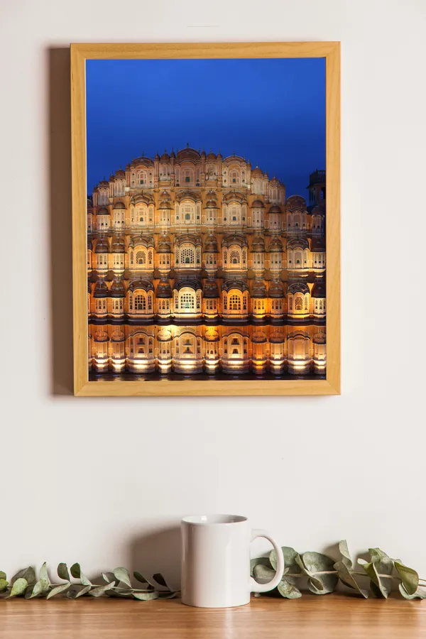 Wooden_Framed_Hawa_Mahal_Fibre_Art_|_For_Home_&_Office_Decor