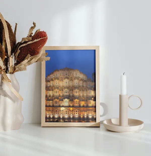 Wooden_Framed_Hawa_Mahal_Fibre_Art_|_For_Home_&_Office_Decor