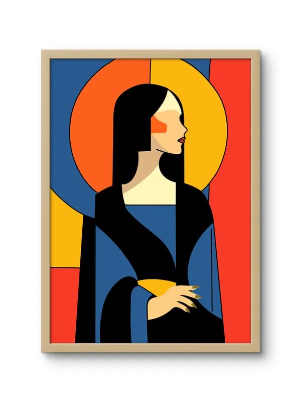 Wooden_Framed_Abstract_Posing_Lady_Fibre_Art_|_For_Home_&_Office_Decor