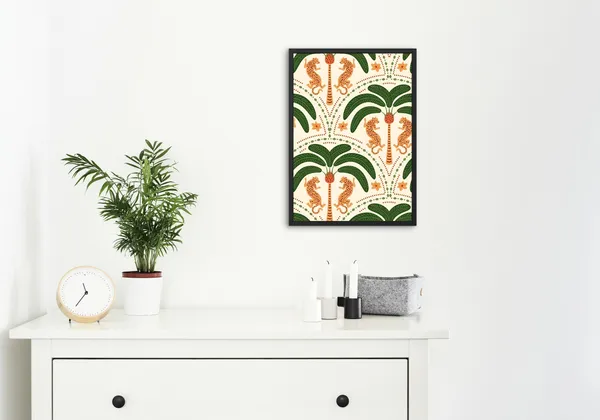 Black_Framed_Lion_Fibre_Art_|_For_Home_&_Office_Decor