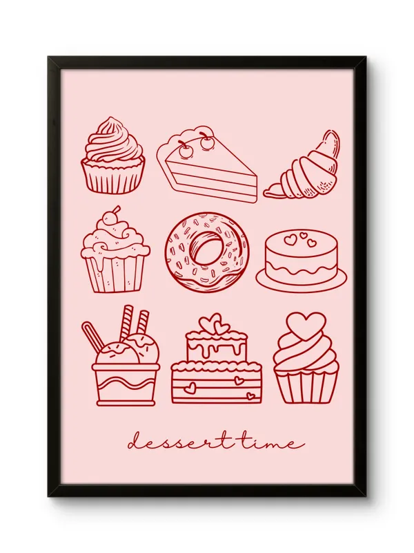 Black_Framed_Dessert_Time_Fibre_Art_|_For_Home_&_Office_Decor