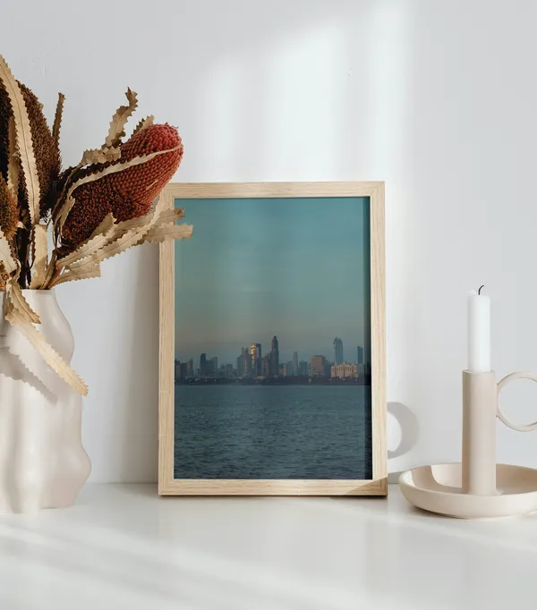 Wooden_Framed_Mumbai_Marine_Drive_Fibre_Art_|_For_Home_&_Office_Decor