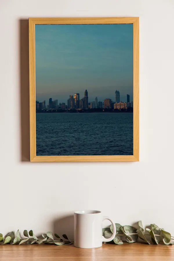 Wooden_Framed_Mumbai_Marine_Drive_Fibre_Art_|_For_Home_&_Office_Decor