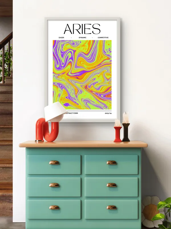 White_Framed_Aries_Sunshine_Fibre_Art_|_For_Home_&_Office_Decor