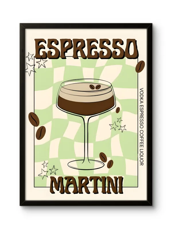 Black_Framed_Espresso_Martini_Fibre_Art_|_For_Home_&_Office_Decor