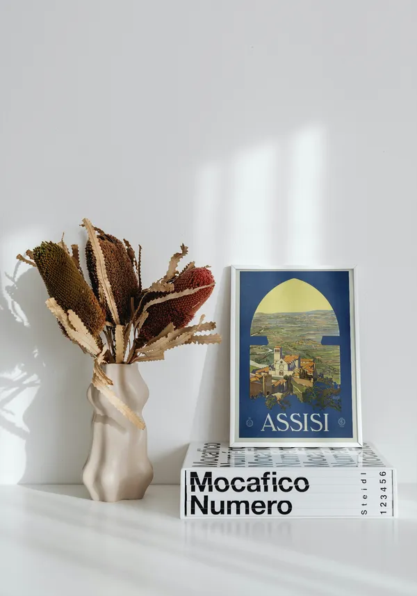 White_Framed_Assissi_City_Fibre_Art_|_For_Home_&_Office_Decor