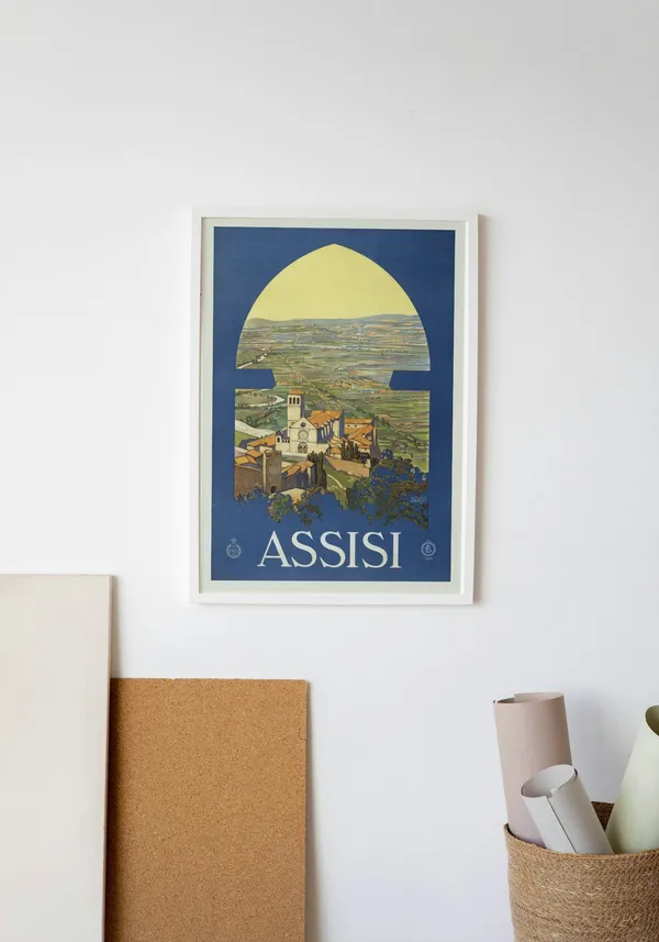 White_Framed_Assissi_City_Fibre_Art_|_For_Home_&_Office_Decor