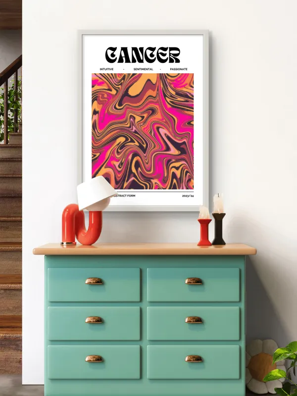 White_Framed_Cancer_Sunshine_Fibre_Art_|_For_Home_&_Office_Decor