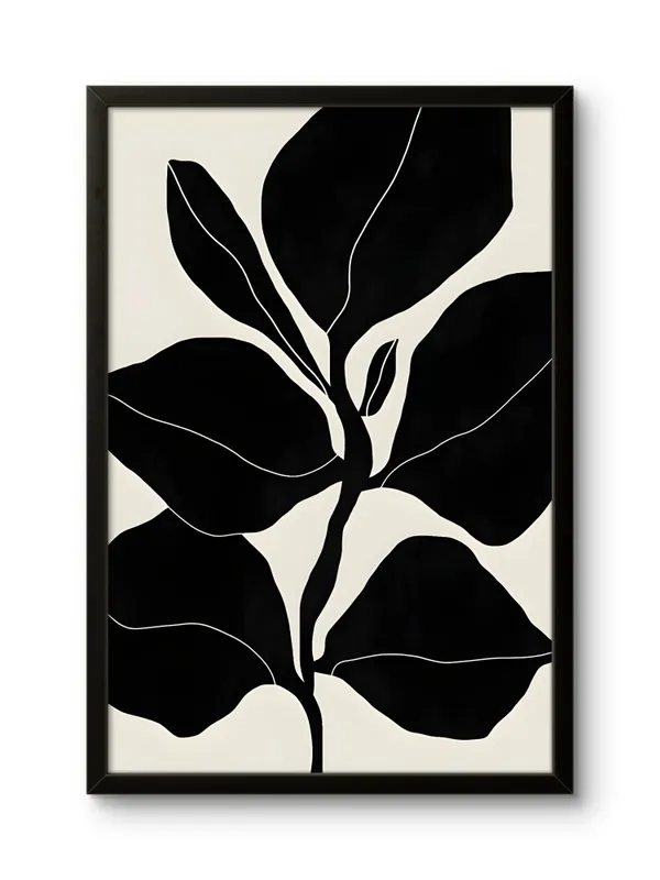 Black_Framed_Big_Black_Leaves_Fibre_Art_|_For_Home_&_Office_Decor