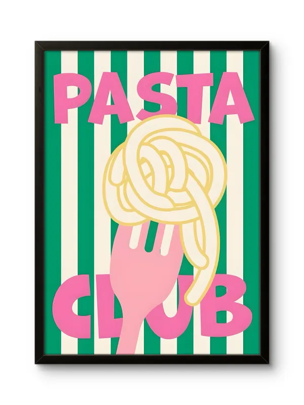 Black_Framed_Pasta_Club_Fibre_Art_|_For_Home_&_Office_Decor