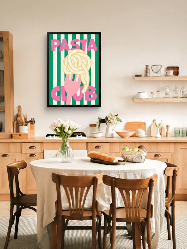 Black_Framed_Pasta_Club_Fibre_Art_|_For_Home_&_Office_Decor