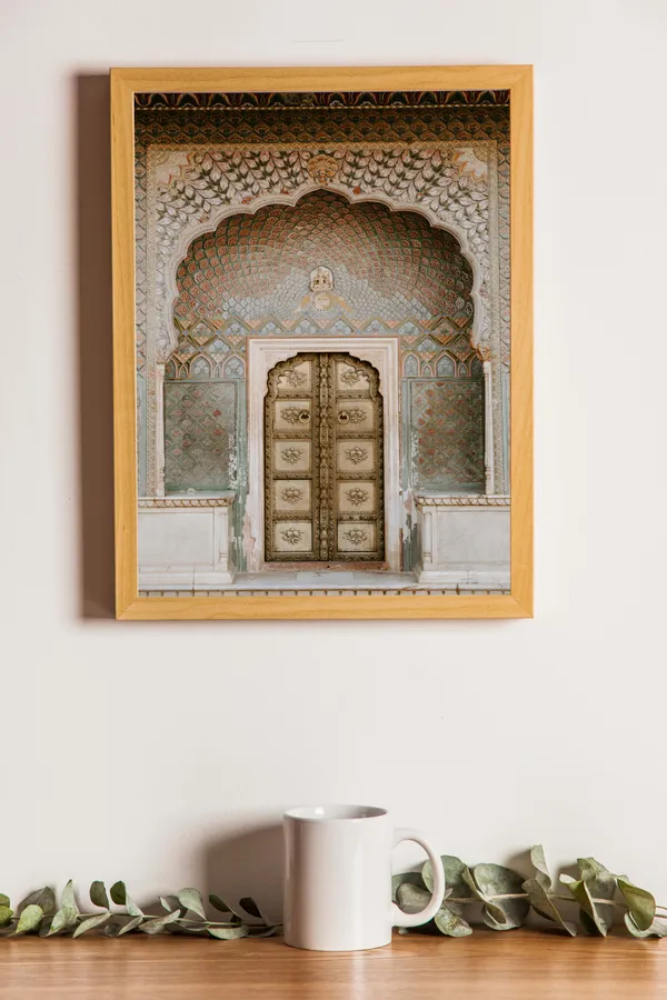Wooden_Framed_Southwest_Lotus_Gates_Fibre_Art_|_For_Home_&_Office_Decor