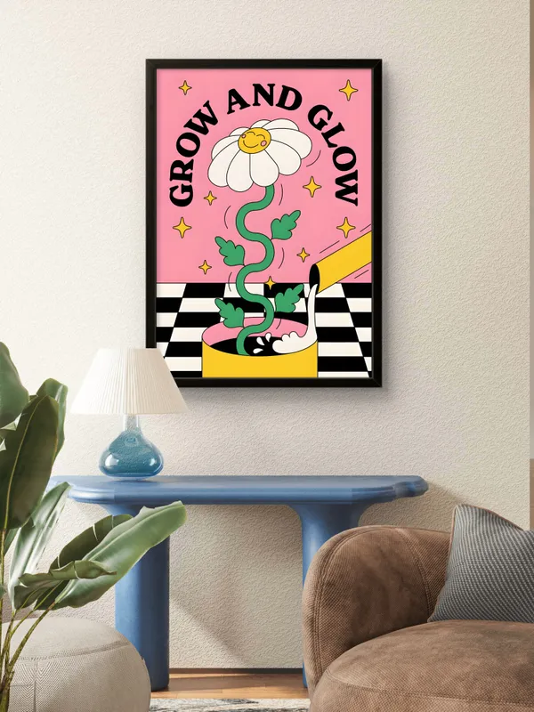 Black_Framed_Grow_And_Glow_Fibre_Art_|_For_Home_&_Office_Decor