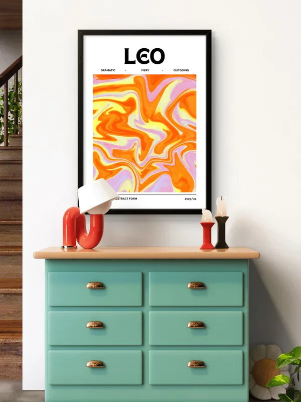 Black_Framed_Leo_Sunshine_Fibre_Art_|_For_Home_&_Office_Decor