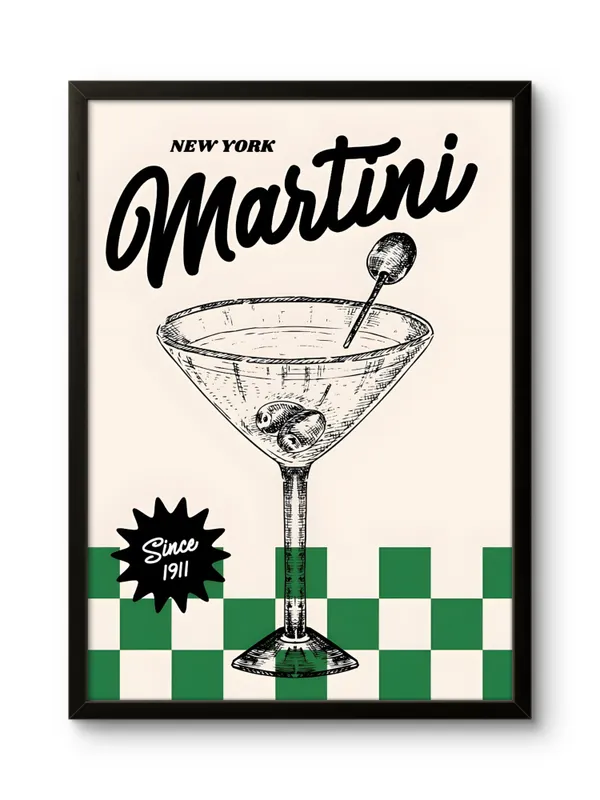 Black_Framed_New_York_Martini_Fibre_Art_|_For_Home_&_Office_Decor
