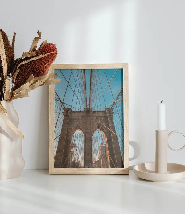 Wooden_Framed_New_York_Bridge_Fibre_Art_|_For_Home_&_Office_Decor