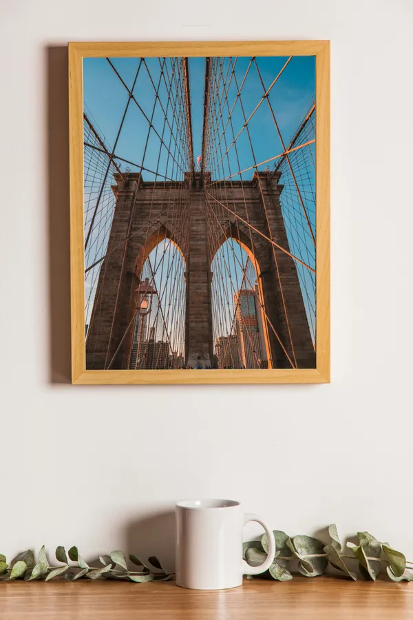 Wooden_Framed_New_York_Bridge_Fibre_Art_|_For_Home_&_Office_Decor
