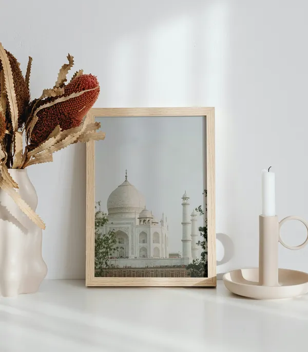 Wooden_Framed_Glory_Of_Taj_Mahal_Fibre_Art_|_For_Home_&_Office_Decor