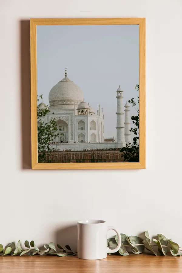 Wooden_Framed_Glory_Of_Taj_Mahal_Fibre_Art_|_For_Home_&_Office_Decor