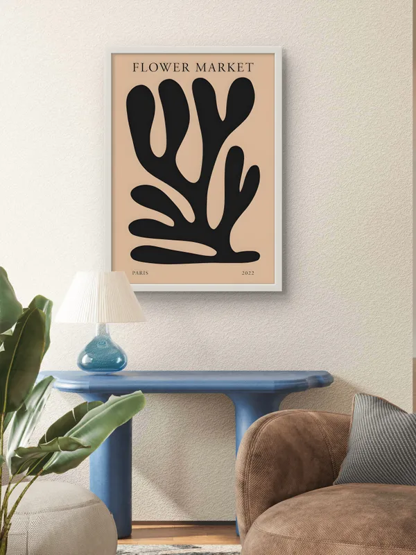 White_Framed_Flower_Market_Fibre_Art_|_For_Home_&_Office_Decor