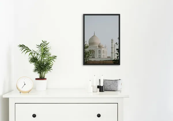 Black_Framed_Glory_Of_Taj_Mahal_Fibre_Art_|_For_Home_&_Office_Decor
