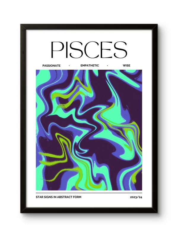 Black_Framed_Pisces_Sunshine_Fibre_Art_|_For_Home_&_Office_Decor