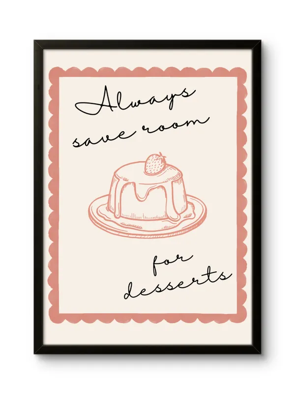 Black_Framed_Save_Some_Room_For_Desserts_Fibre_Art_|_For_Home_&_Office_Decor