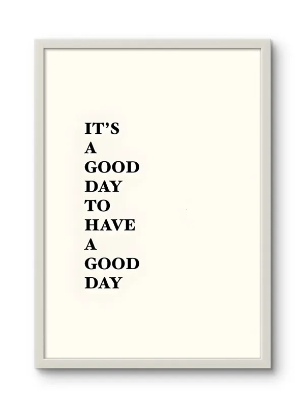 White_Framed_It'S_A_Good_Day_Fibre_Art_|_For_Home_&_Office_Decor