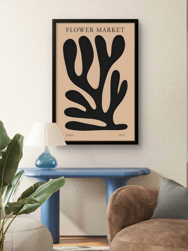 Black_Framed_Flower_Market_Fibre_Art_|_For_Home_&_Office_Decor