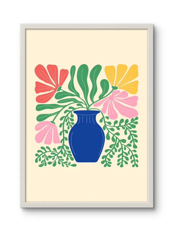 White_Framed_Flower_Pot_Fibre_Art_|_For_Home_&_Office_Decor