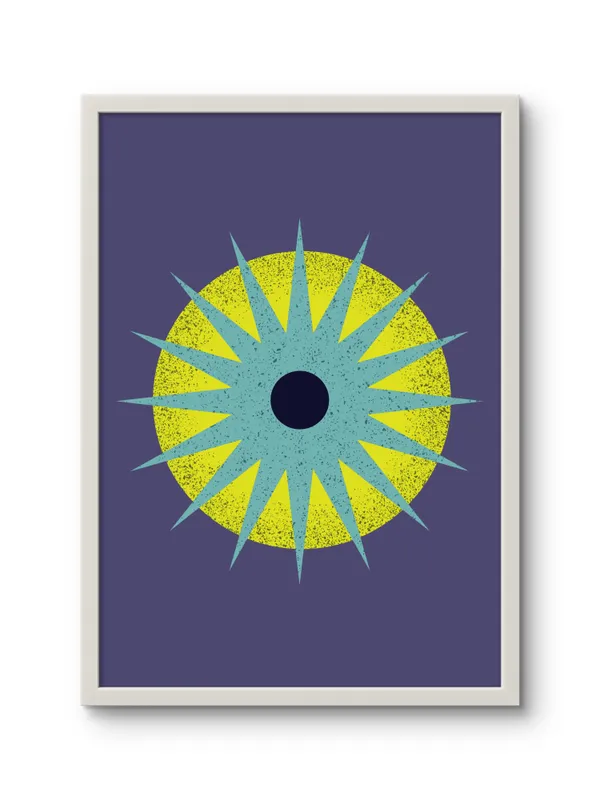 White_Framed_Abstract_Star_Eye_Fibre_Art_|_For_Home_&_Office_Decor