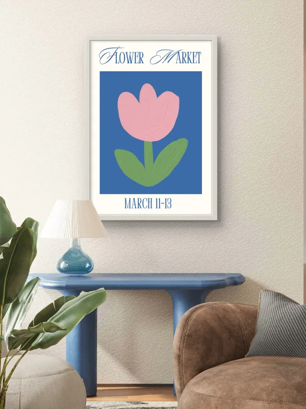 White_Framed_Pink_Petals_Fibre_Art_|_For_Home_&_Office_Decor