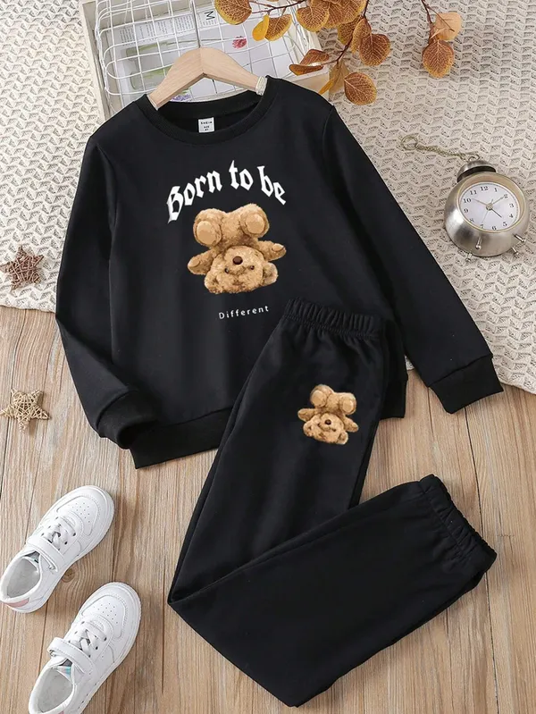 Black_Polycotton_Born_To_Be_Different_Printed_Trendy_Top_And_Bottom_Set_For_Boys