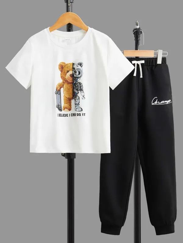 Black_Polycotton_Can_Do_It_Printed_Trendy_Top_And_Bottom_Set_For_Boys