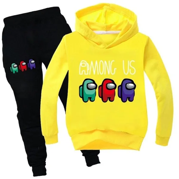 Yellow_Polycotton_Among_Us_Printed_Trendy_Hooded_Top_And_Bottom_Set_For_Boys