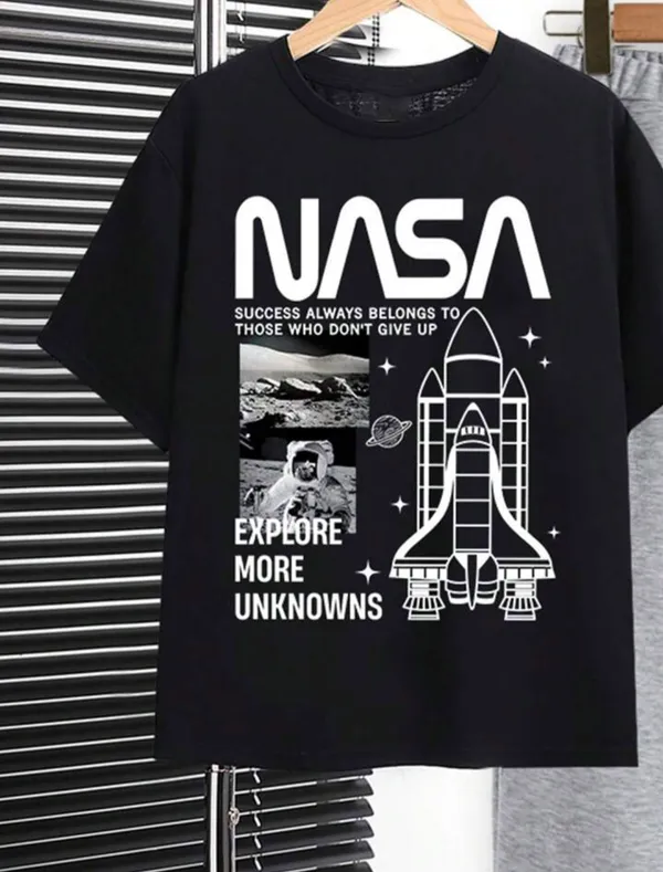 Black_Polycotton_Nasa_Printed_Trendy_Half_Sleeve_Top_And_Bottom_Set_For_Boys