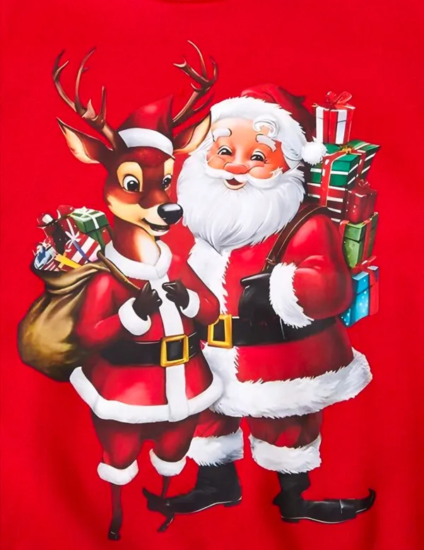 Red_Polycotton_Santaclause_Printed_Trendy_Top_And_Bottom_Set_For_Boys