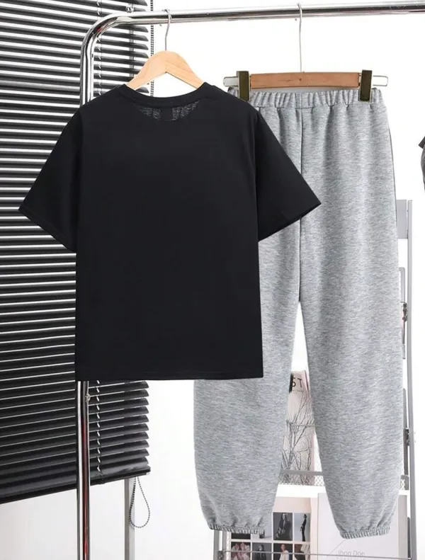 Black_Polycotton_Astronaud+Earth_Printed_Trendy_Top_And_Bottom_Set_For_Boys
