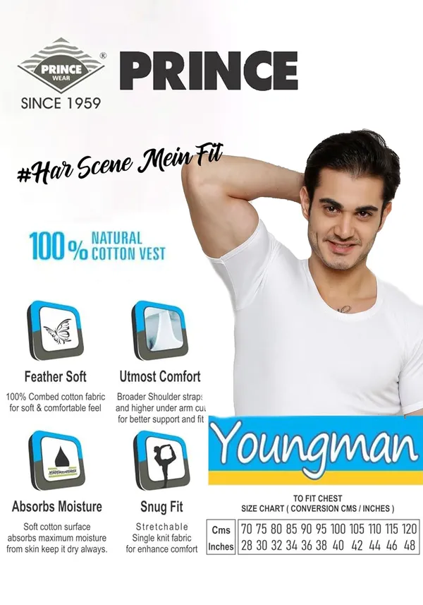 Youngman_Round_Neck_With_Half_Sleeve_Cotton_Vest_Combo_Pack_Of_3_For_Men_100%_Combed_Cotton_Stretchable_&_Breathable_Comfortable_Fit_Ideal_Summer_Innerwear