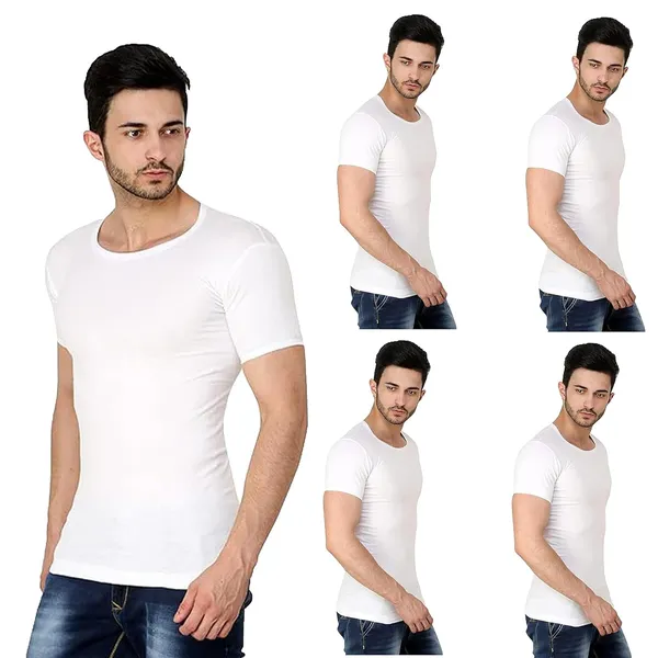 Youngman_Round_Neck_With_Half_Sleeve_Cotton_Vest_Combo_Pack_Of_5_For_Men_Size_100%_Combed_Cotton_Stretchable_&_Breathable_Comfortable_Fit_Ideal_Summer_Innerwear