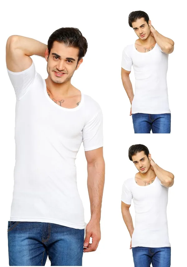 Hero_Round_Neck_With_Sleeve_Cotton_Vest_Combopack_Of_3_For_Men_Size_100%_Combed_Cotton_Stretchable_&_Breathable_Comfortable_Fit_Ideal_Summer_Innerwear