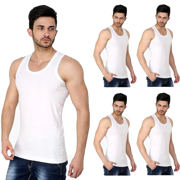 Youngman_Round_Neck_Sleeveless_Cotton_Vest_Combo_Pack_Of_5_For_Men_100%_Combed_Cotton_Stretchable_&_Breathable_Comfortable_Fit_Ideal_Summer_Innerwear