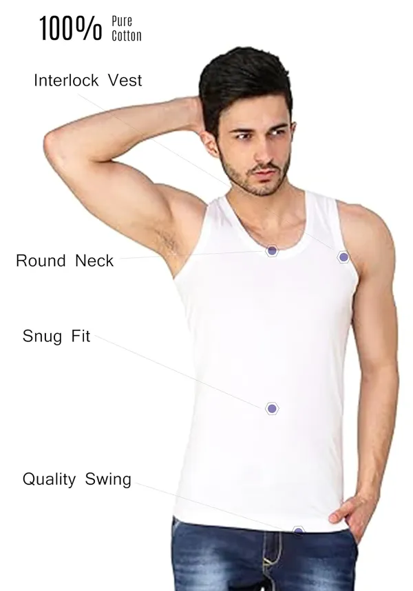 Youngman_Round_Neck_Sleeveless_Cotton_Vest_Combo_Pack_Of_5_For_Men_100%_Combed_Cotton_Stretchable_&_Breathable_Comfortable_Fit_Ideal_Summer_Innerwear