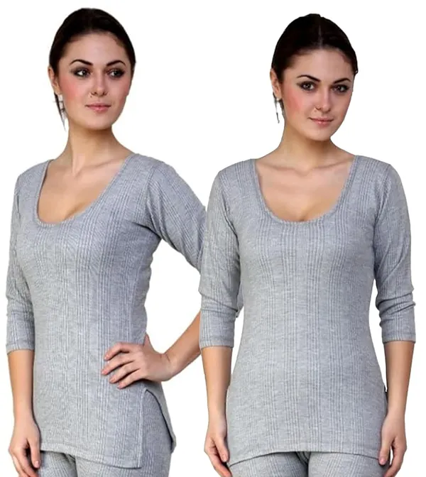 Women's_3/4th_Sleeves_Thermal_Top_For_Winter_Warmth_Heat_Retaining_Fabric_Ideal_Foraying_Lightweight_And_Comfortable_Fit_Cold_Weather_Protection
