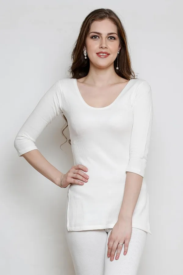 Women's_3/4th_length_Sleeves_Full_Set_Thermal_Wear_Top_&_Bottom_Set_For_Winter_Warmth_Heat_Retaining_Fabric_Lightweight_And_Comfortable_Fit_Cold_Weather_Protection