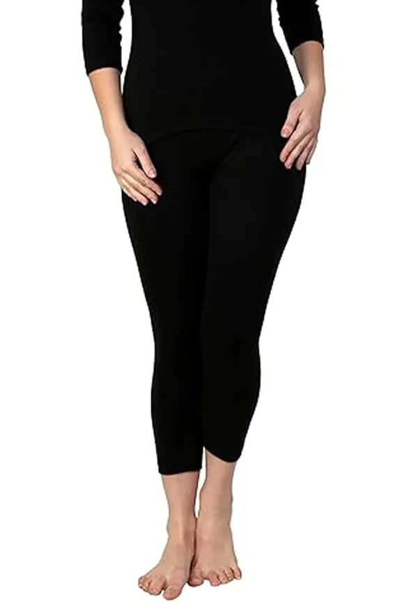 Women's_3/4th_length_Sleeves_Full_Set_Thermal_Wear_Top_&_Bottom_Set_For_Winter_Warmth_Heat_Retaining_Fabric_Lightweight_And_Comfortable_Fit_Cold_Weather_Protection
