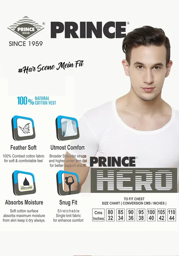 Hero_Round_Neck_With_Sleeve_Cotton_Vest_Combopack_Of_5_For_Men_Size_100%_Combed_Cotton_Stretchable_&_Breathable_Comfortable_Fit_Ideal_Summer_Innerwear