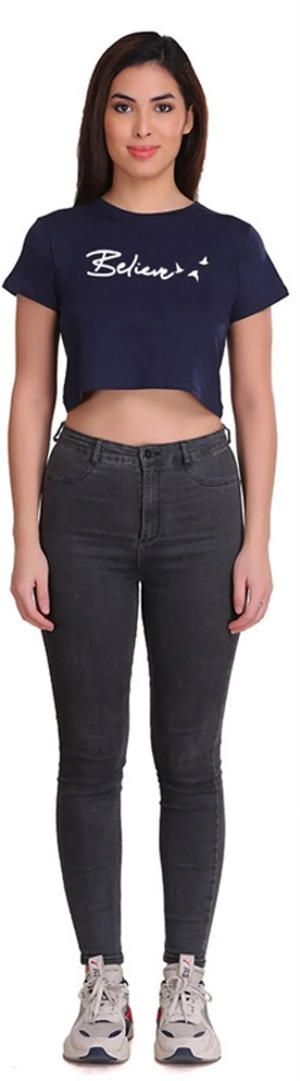 Dark_Blue_Casual_Printed_Pure_Cotton_Crop_Top_For_Women