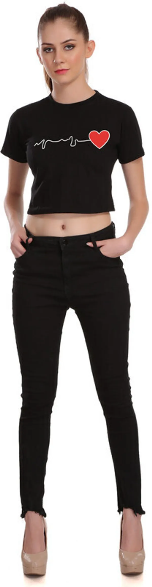 Black_Casual_Printed_Pure_Cotton_Crop_Top_For_Women