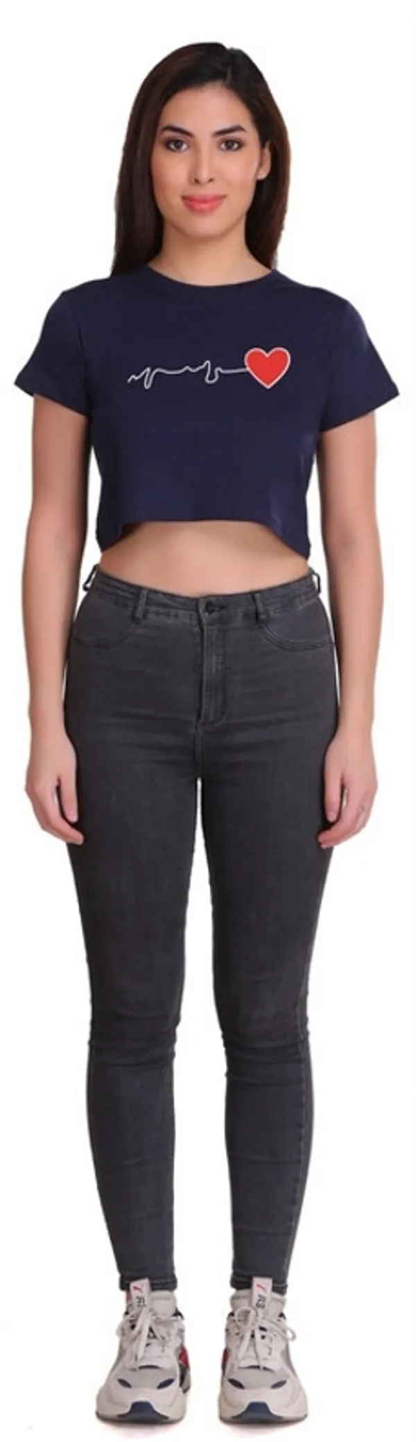 Dark_Blue_Casual_Printed_Pure_Cotton_Crop_Top_For_Women